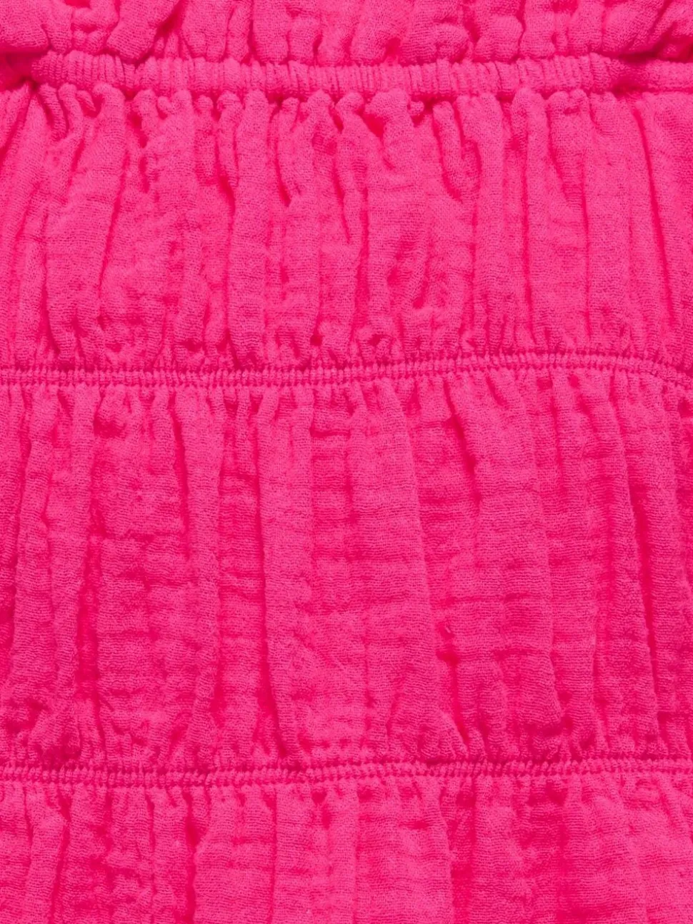 Roze - ONLY KIDS Textured Short Sleeve Puff Sleeve Blouse