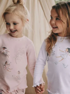 Roze / paarse fee - Verpakking van 2 knusse pyjama's (9 mnd-12 jr)