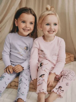 Roze / paarse fee - Verpakking van 2 knusse pyjama's (9 mnd-12 jr)