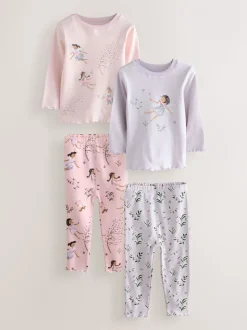 Roze / paarse fee - Verpakking van 2 knusse pyjama's (9 mnd-12 jr)