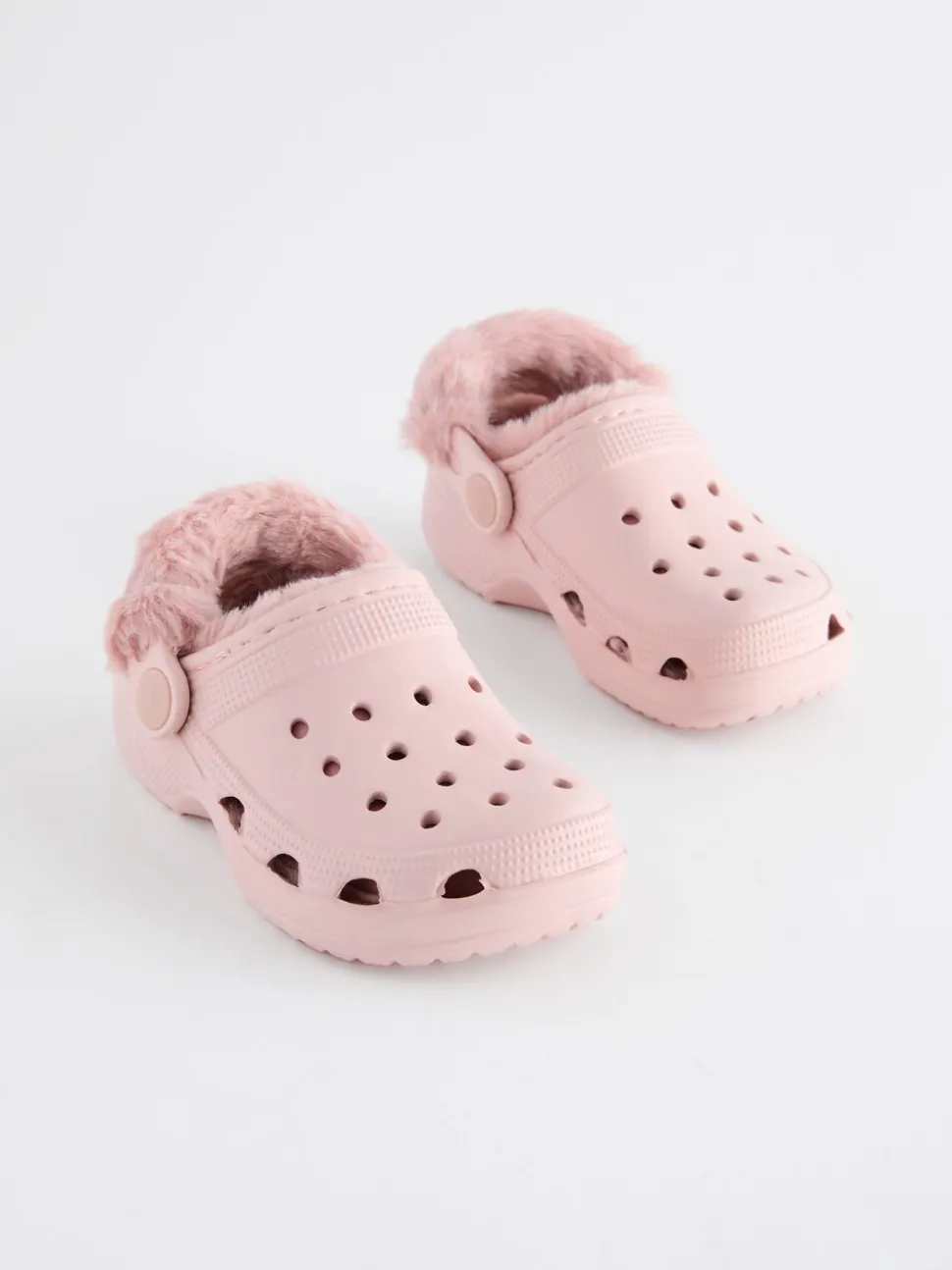 Roze - Pantoffelklompen met voering van imitatiebont