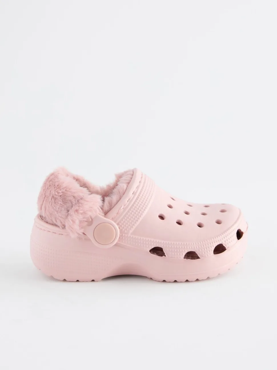 Roze - Pantoffelklompen met voering van imitatiebont
