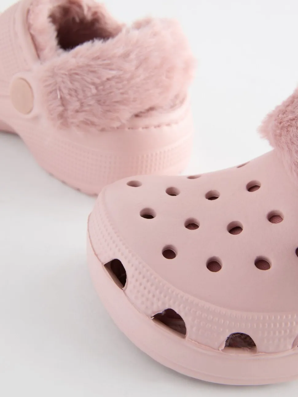 Roze - Pantoffelklompen met voering van imitatiebont