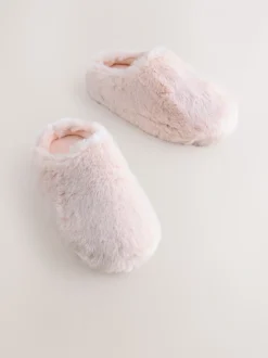 Roze - Pantoffels met imitatiebont