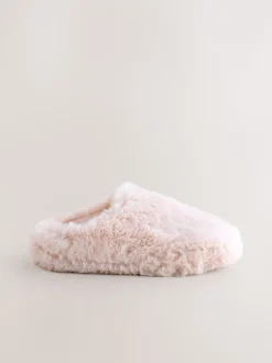 Roze - Pantoffels met imitatiebont