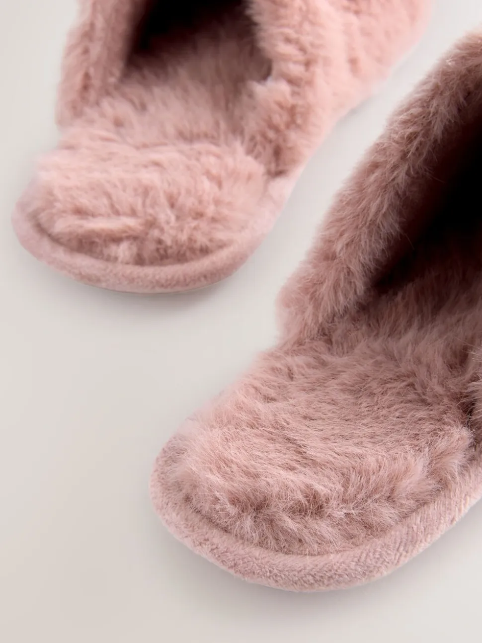 Roze - Pantoffels met imitatiebont