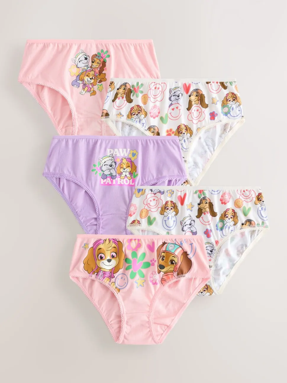 Roze - Paw Patrol set van 5 slips (2-8 jr)