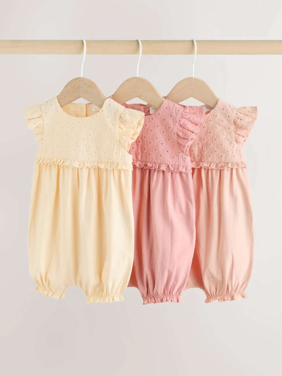 Roze - Print Baby Rompers 3 Pack