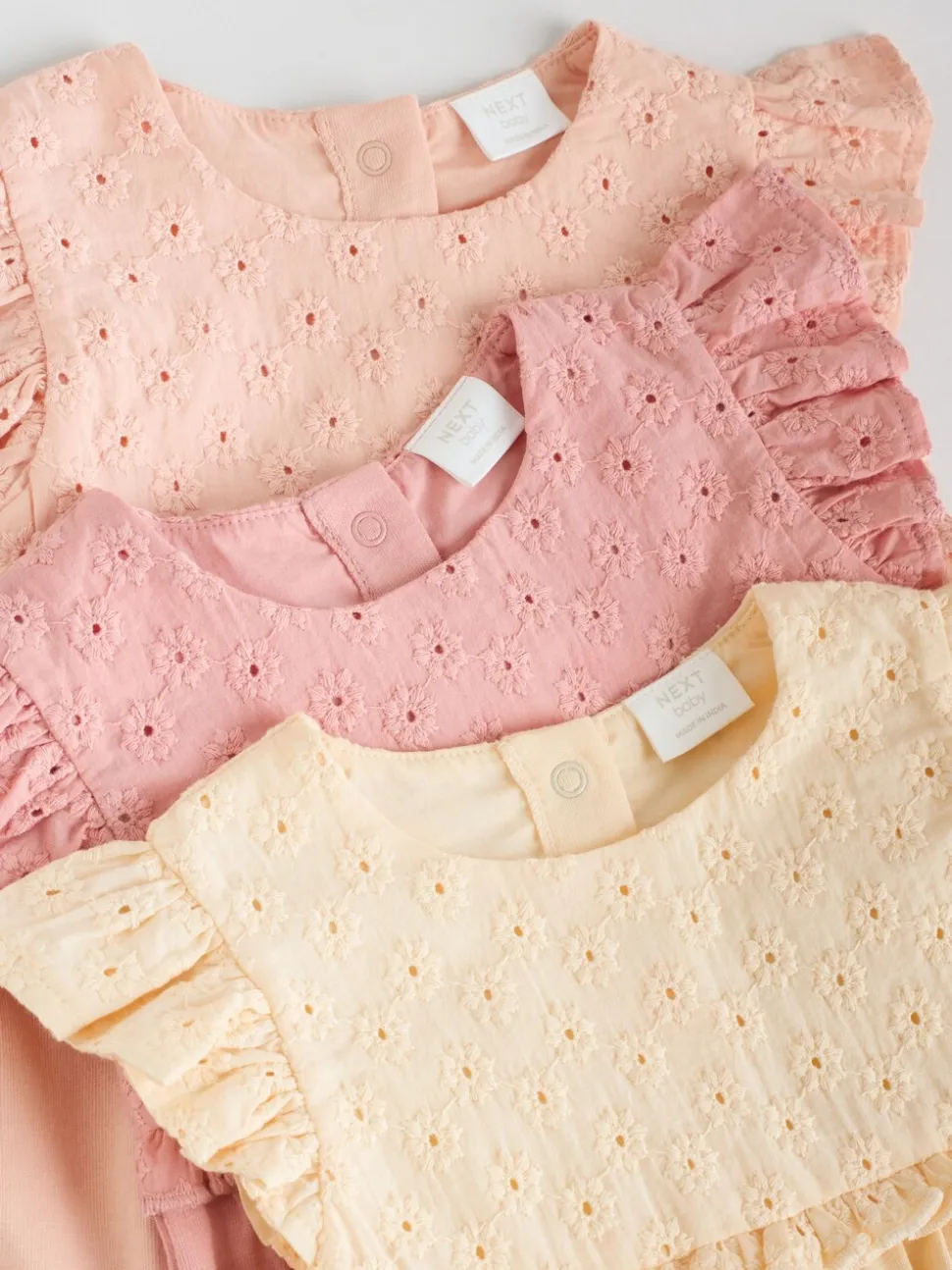 Roze - Print Baby Rompers 3 Pack