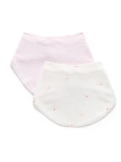 Roze - Purebaby Essential Dribble Bibs 2 Pack