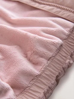 Roze - Regenbestendige gewatteerde jas met imitatiebontvoering (3mnd-7jr)