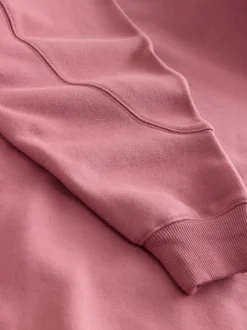Roze - Relaxte pasvorm zware lange hoodie