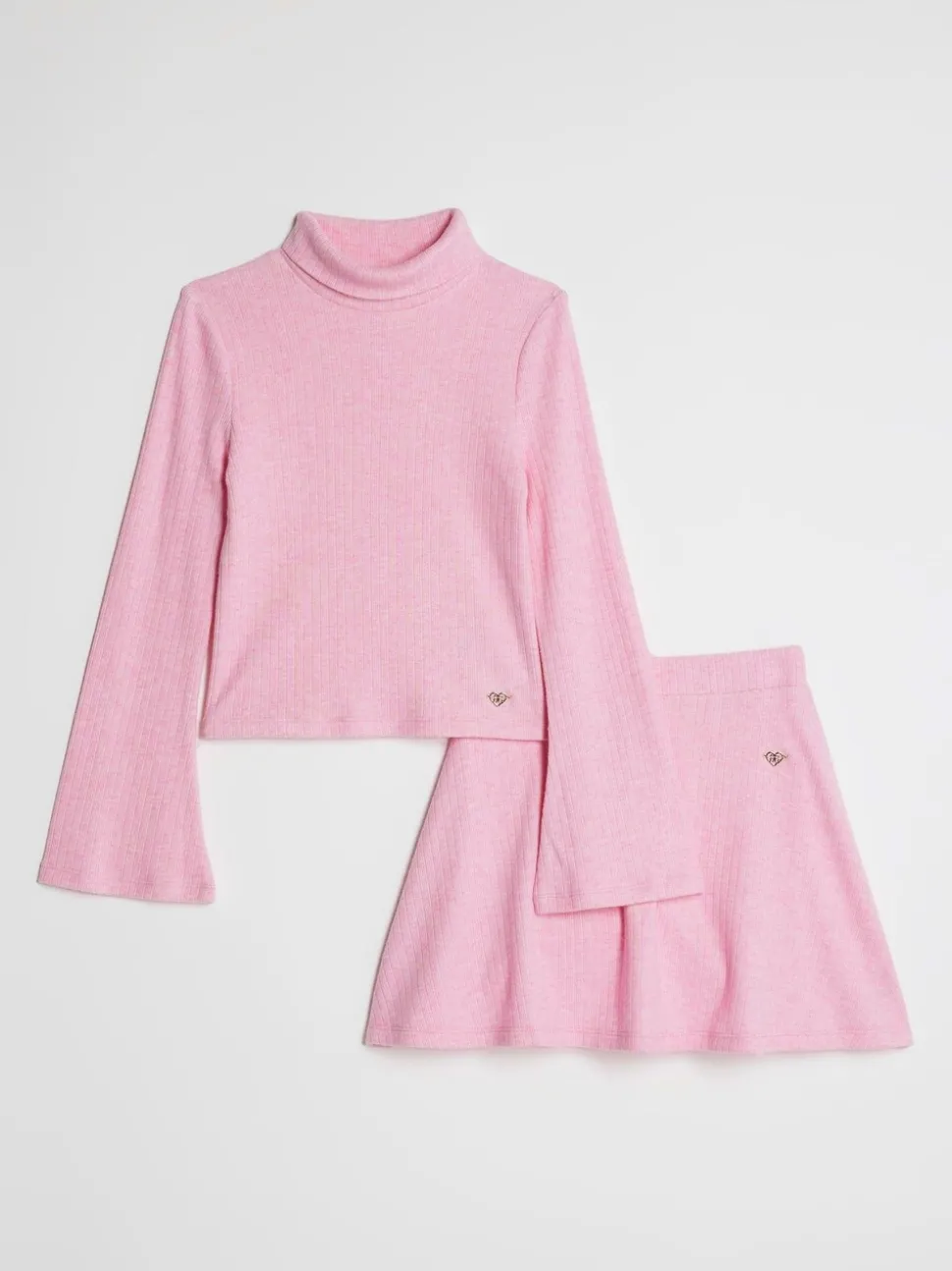 Roze - River Island Girls Cosy Long Sleeve Top and Skort Set
