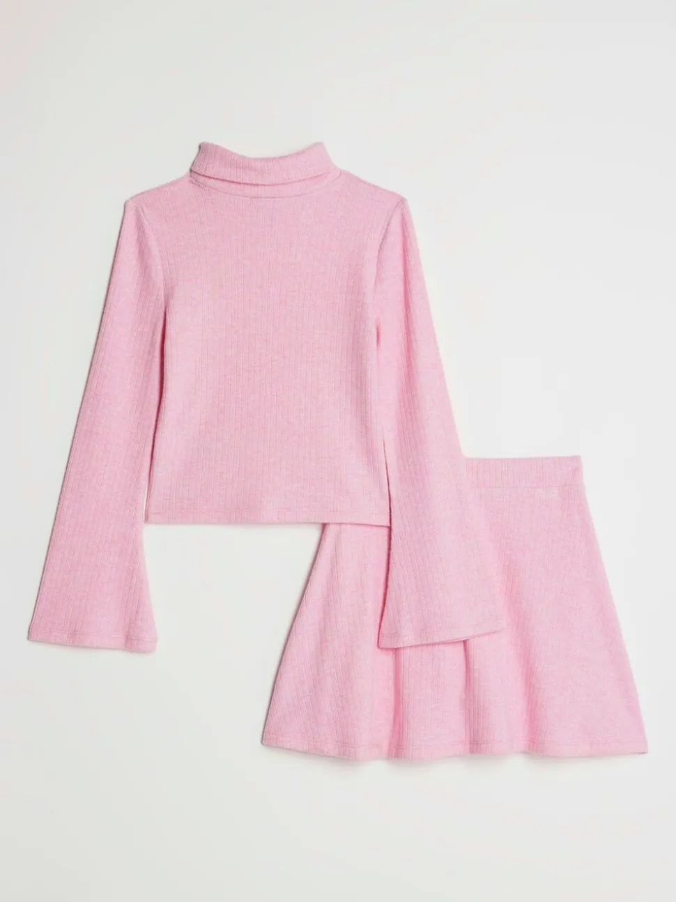 Roze - River Island Girls Cosy Long Sleeve Top and Skort Set