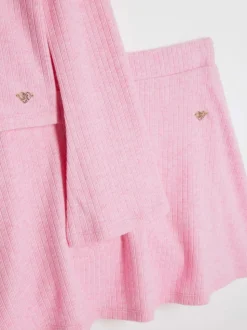 Roze - River Island Girls Cosy Long Sleeve Top and Skort Set