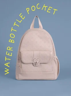 Roze - River Island Heart Lock Pocket Backpack