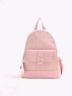 Roze - River Island Heart Lock Pocket Backpack