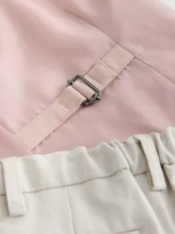Roze - Set met gilet, overhemd, korte broek & stropdas (3mnd-9jr)