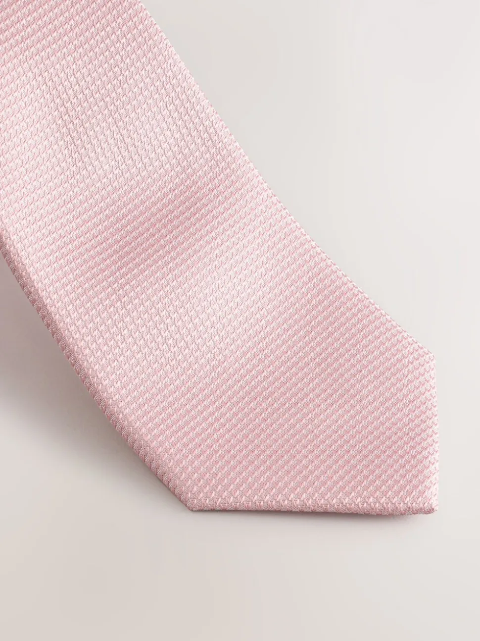 Roze - Set met textuurrijke stropdas en pochet