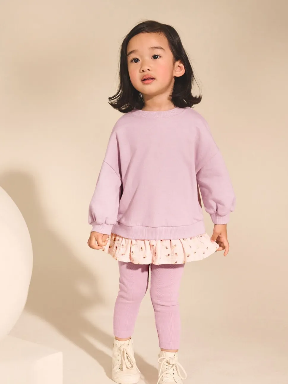 Roze - Set met top met lange mouwen en legging (3 mnd-7 jr)