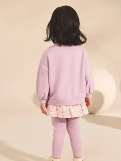 Roze - Set met top met lange mouwen en legging (3 mnd-7 jr)