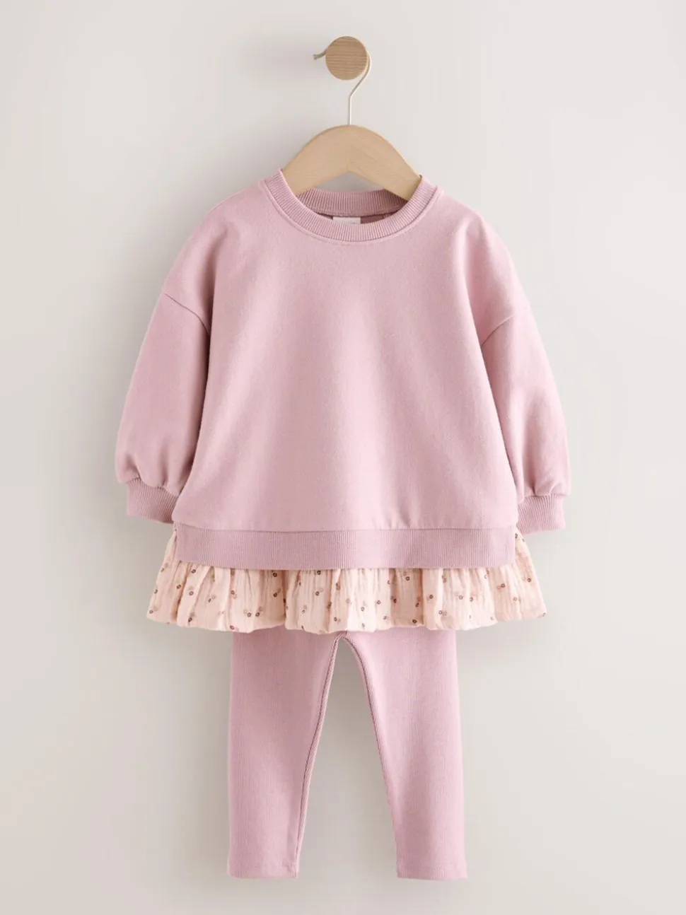 Roze - Set met top met lange mouwen en legging (3 mnd-7 jr)
