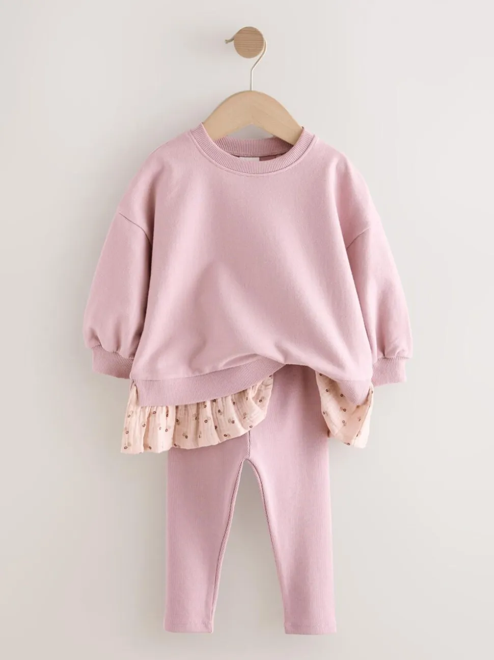 Roze - Set met top met lange mouwen en legging (3 mnd-7 jr)