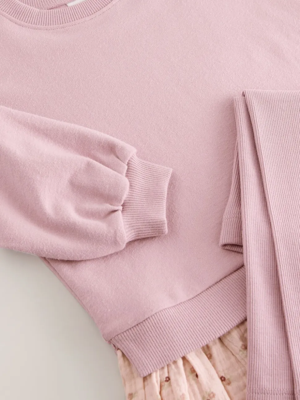 Roze - Set met top met lange mouwen en legging (3 mnd-7 jr)