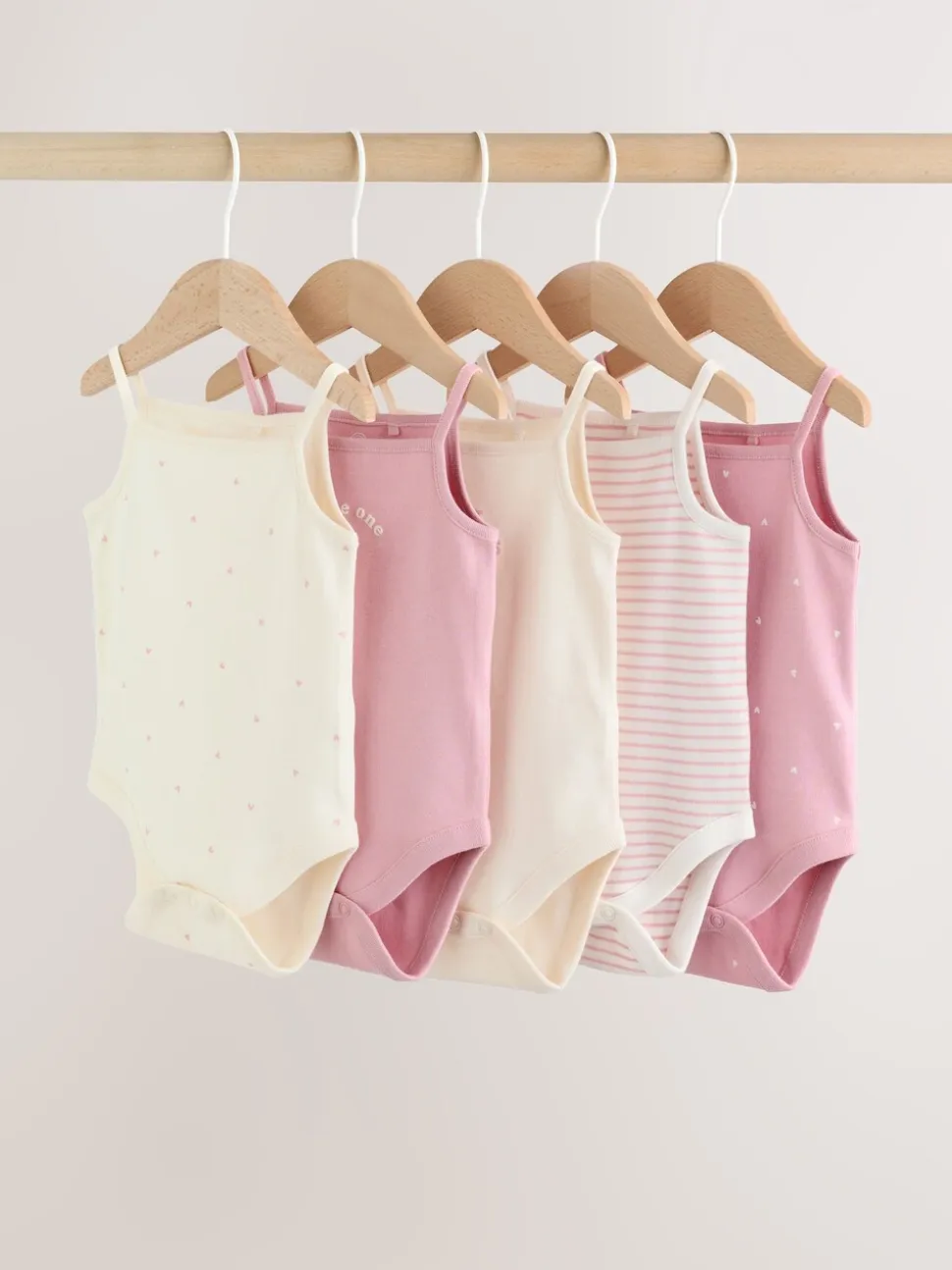 Roze - Set van 5 Baby bodysuits
