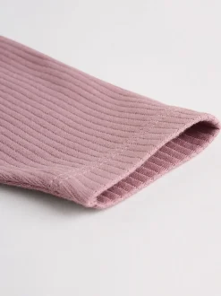 Roze - Set van 5 babyrompertjes met lange mouwen
