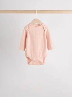 Roze - Set van 5 babyrompertjes met lange mouwen