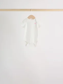 Roze - Set van 5 babyrompertjes met korte mouwen