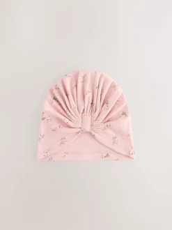 Roze - Set van 2 babyturbanen (0-18mnd)