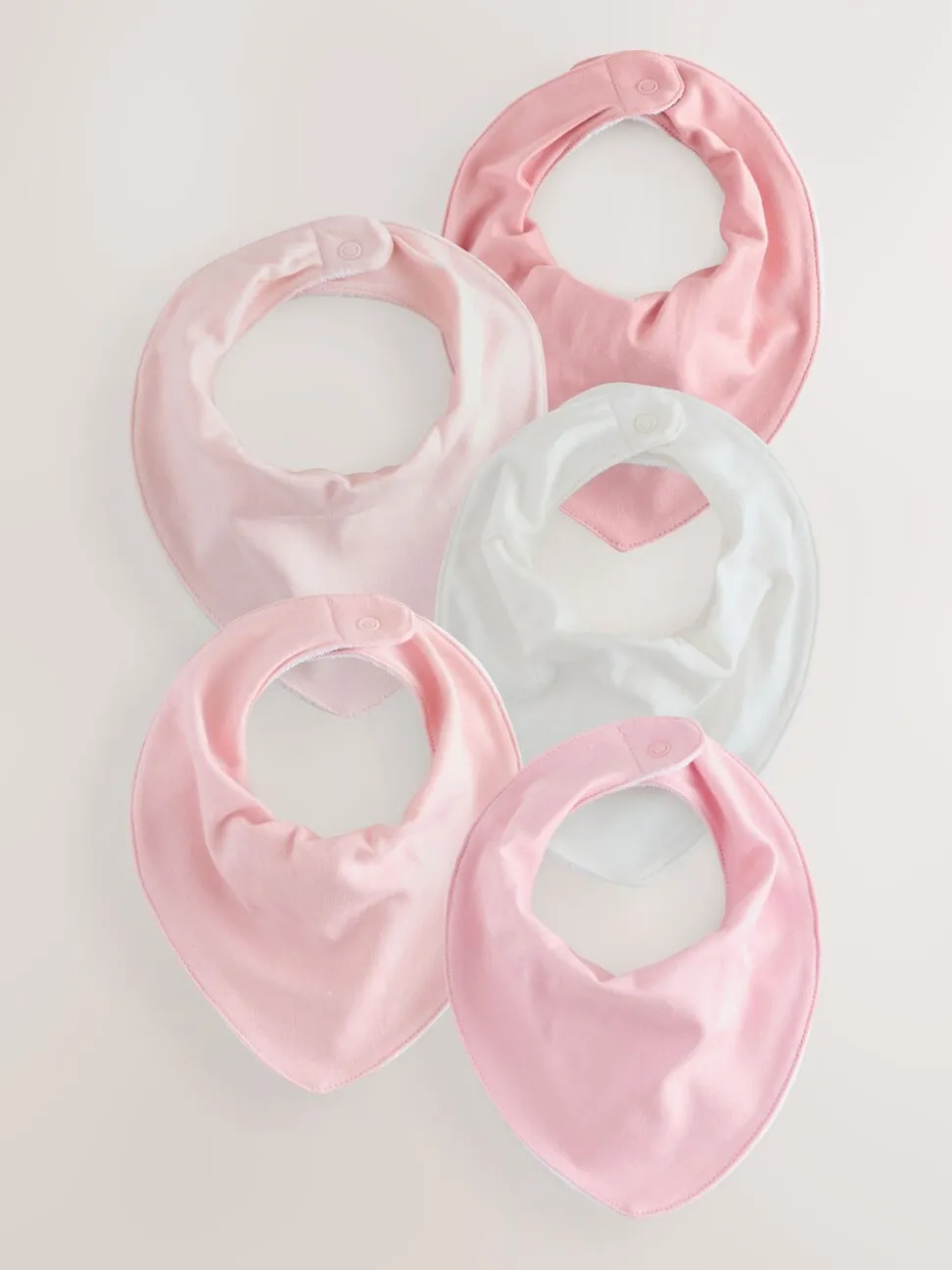 Roze - Set van 5 Dribble babyslabbetjes