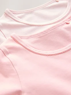 Roze - Set van 2 hemdjes met lange mouwen (1,5-12jr)