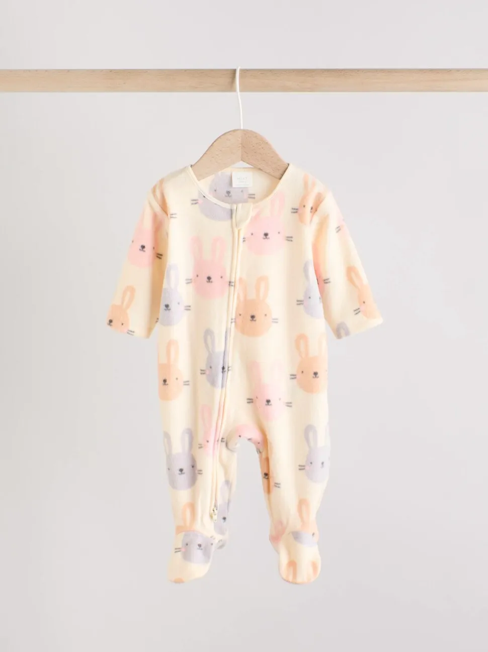 Roze - Set van 2 microfleece babypyjama's met tweewegrits