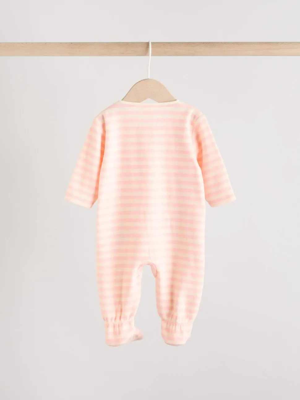 Roze - Set van 2 microfleece babypyjama's met tweewegrits