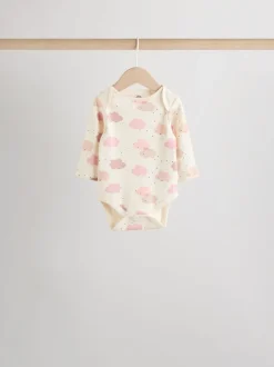 Roze - Set van 5 rompers met lange mouwen