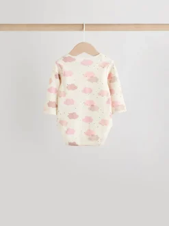 Roze - Set van 5 rompers met lange mouwen