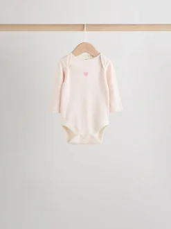 Roze - Set van 5 rompers met lange mouwen