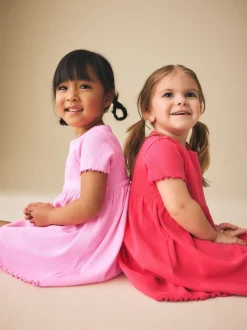 Roze - Short Sleeve Ribbed Dresses 2 Pack (3mths-7yrs)