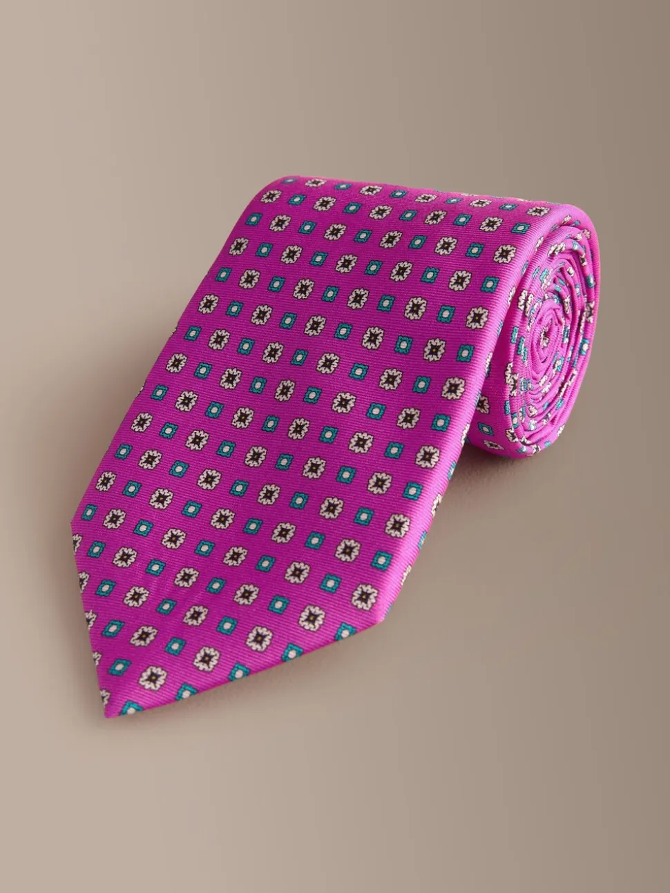 Roze - Signature Silk Italian Geometric Tie