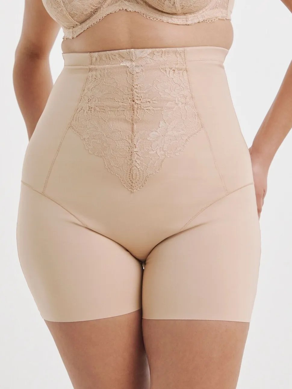 Roze - Simply Be Magisculpt Ella Lace Thighshaper Frim Control Shapewear & solutions