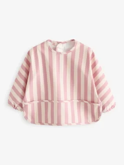 Roze - Slabbetje met mouwen voor spenen en voeden
