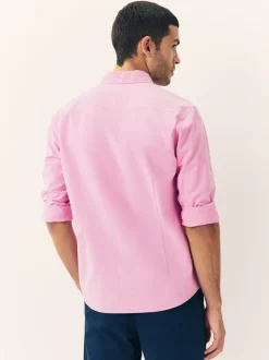 Roze - Slim Fit - Oxford-hemd met lange mouwen