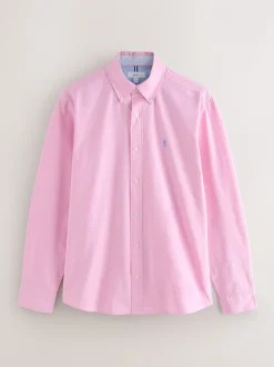 Roze - Slim Fit - Oxford-hemd met lange mouwen