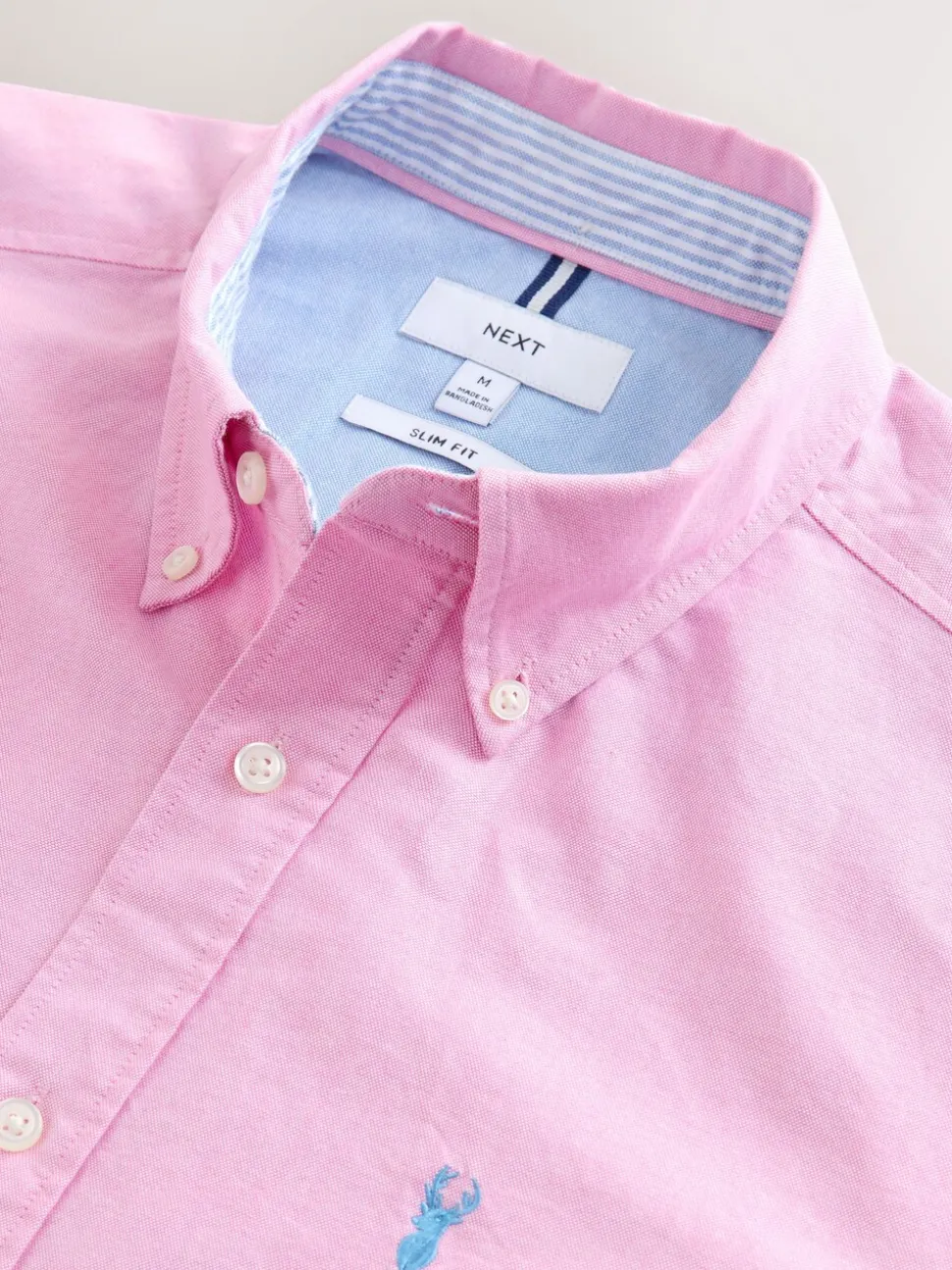 Roze - Slim Fit - Oxford-hemd met lange mouwen