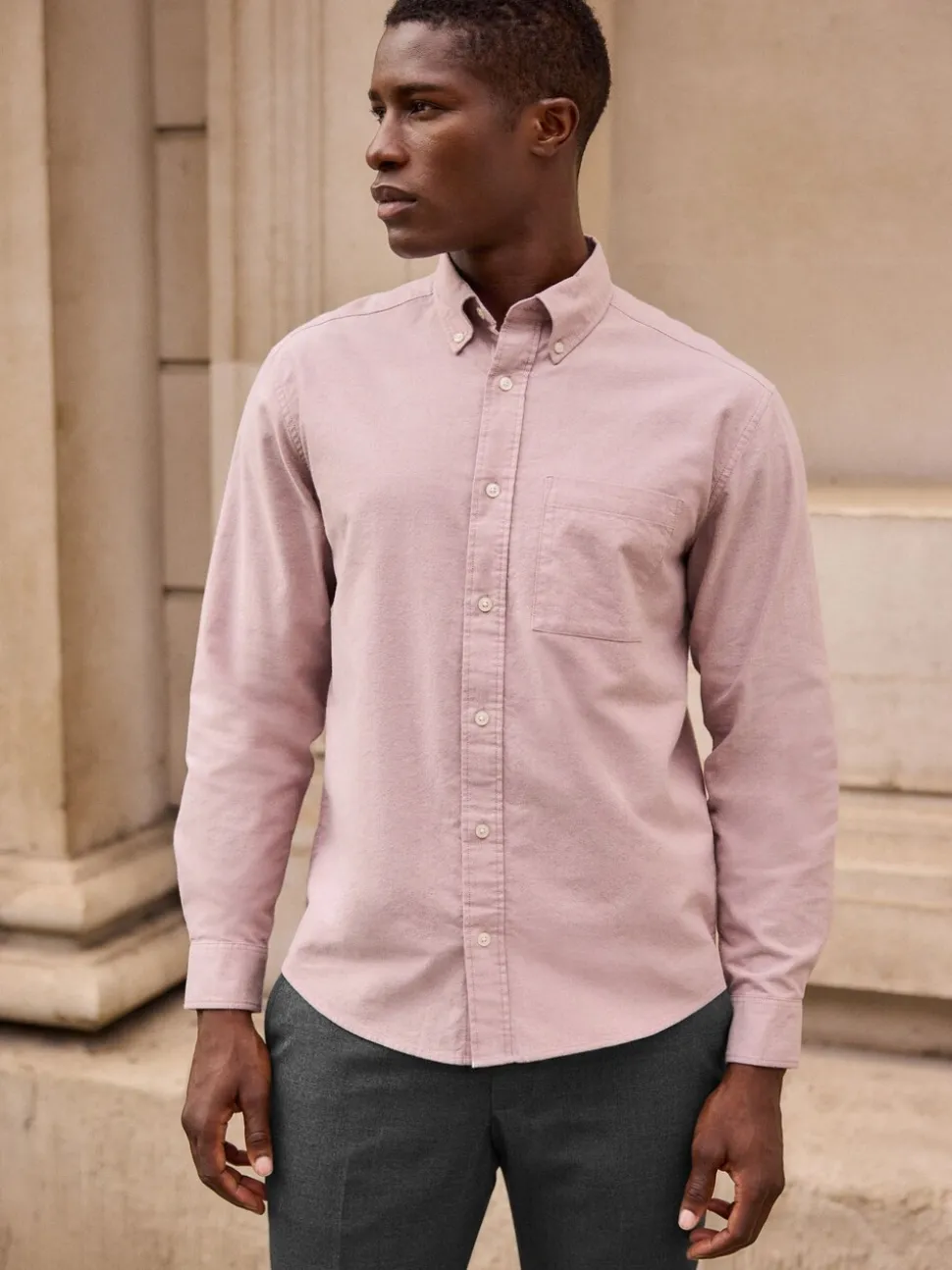 Roze - Soft Touch Oxford Long Sleeve Shirt