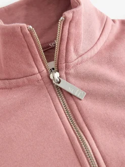 Roze - Sweatshirt met korte rits