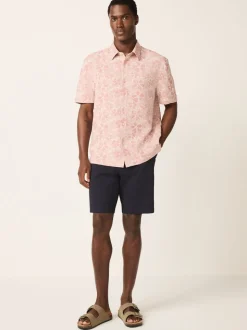 Roze - Textured Floral Print Short Sleeve Shirt